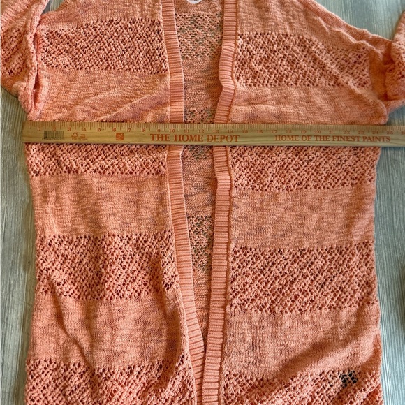 Torrid Plus Size 3XL Peach Open Stitch Open Front Cardigan Sweater Top is In EUC - Picture 10 of 12